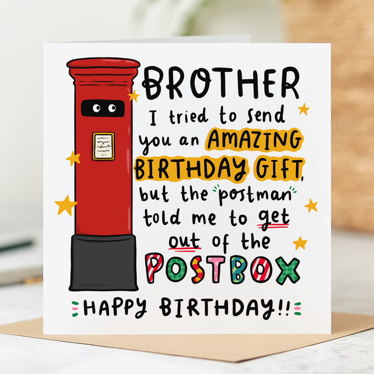Brother Post Box Birthday Card