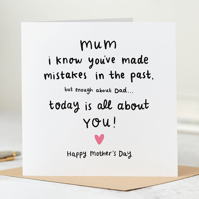 Enough About Dad Mother's Day Card