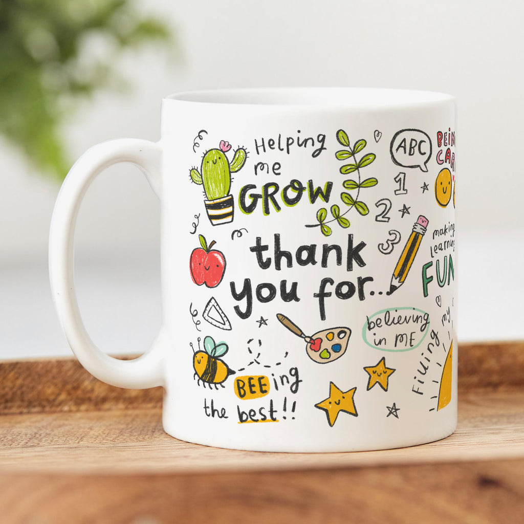 Teacher Thank You Mug - Thank You For... | Nursery, Daycare, Teaching Assistant, Coach, Learning Assistant, SENCO Gift | End of School Gift