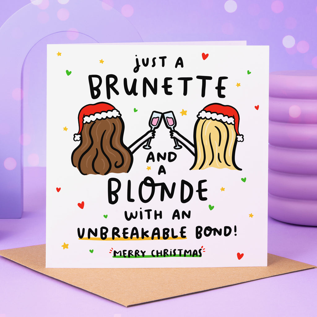 Brunette and Blonde Christmas Card