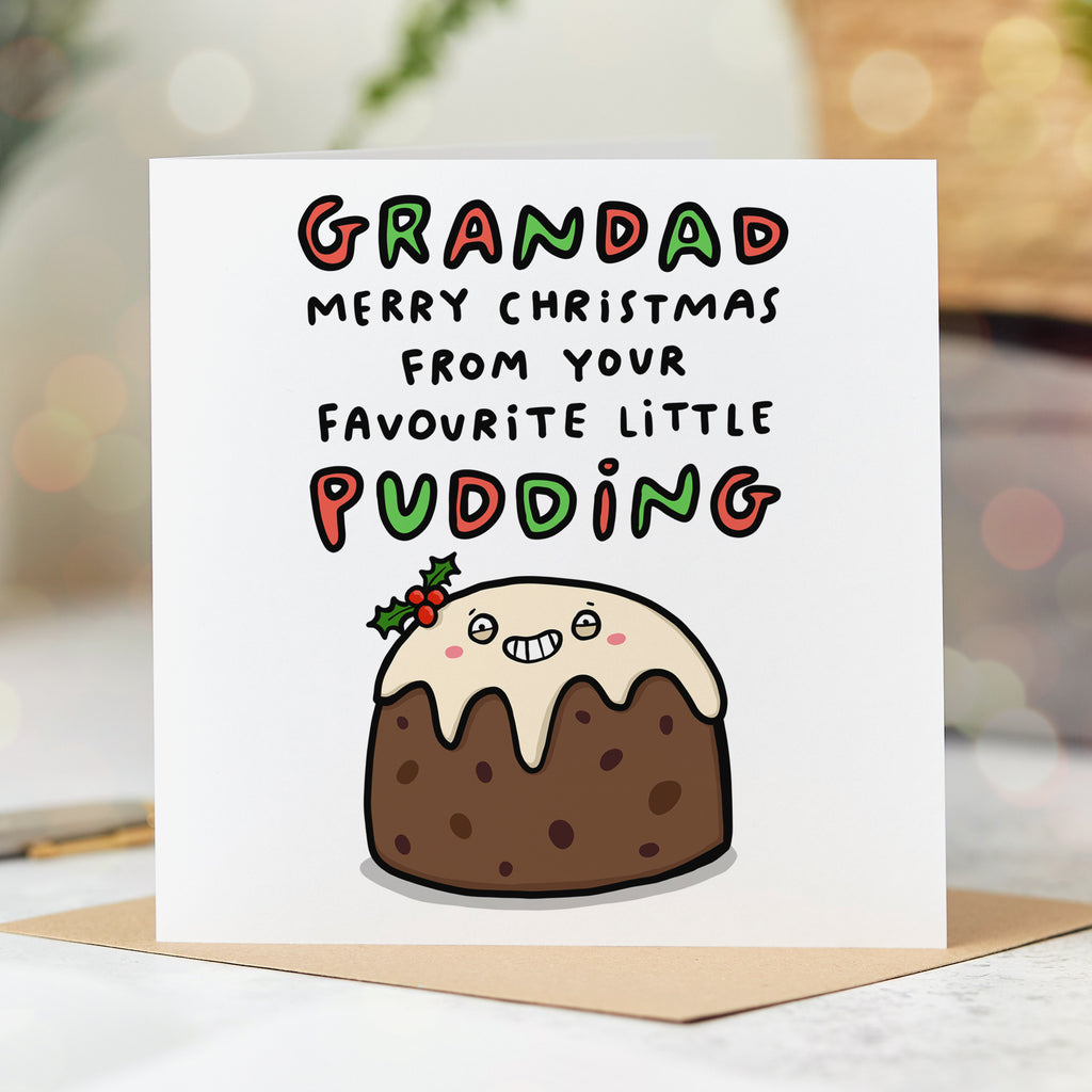Grandad Little Pudding Christmas Card
