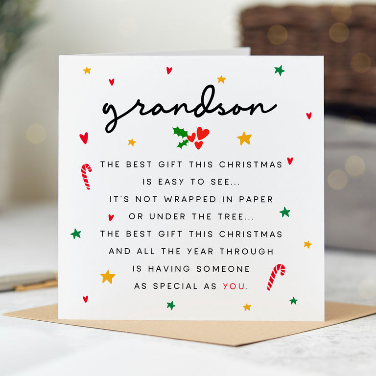 Grandson Best Gift Christmas Card