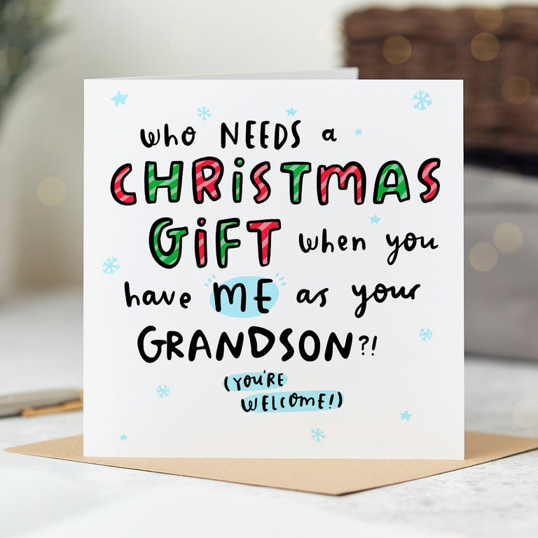 Grandson As Your Gift Christmas Card