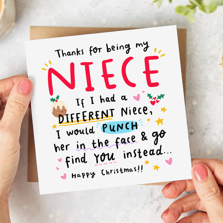 Niece Punch in the Face Christmas Card