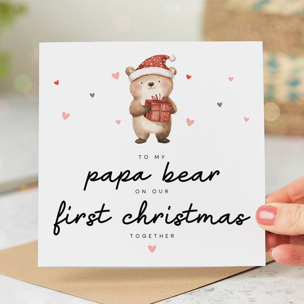 Papa Bear First Christmas Card