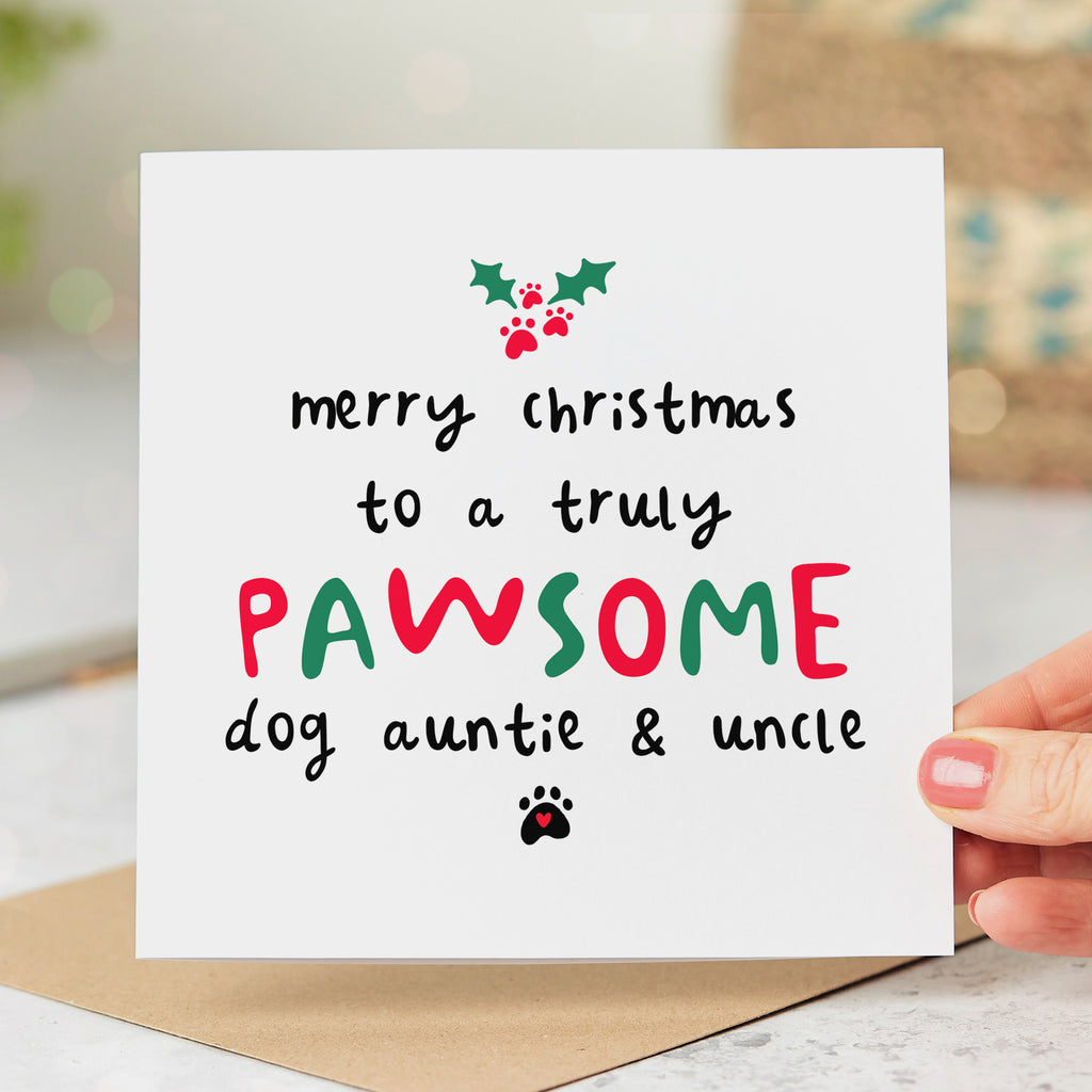 Auntie and Uncle Pawsome Christmas Card