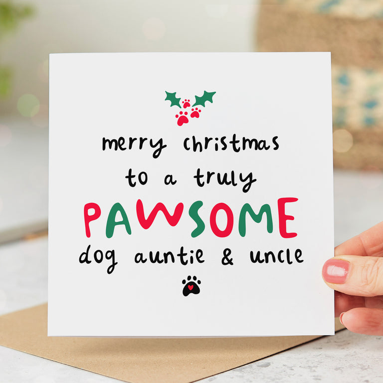Auntie and Uncle Pawsome Christmas Card