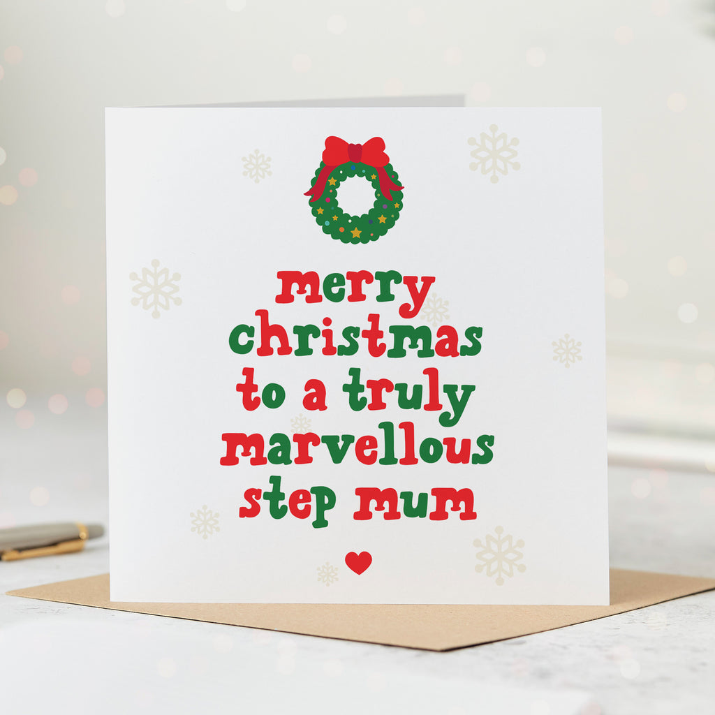 Step Mum Truly Marvellous Christmas Card