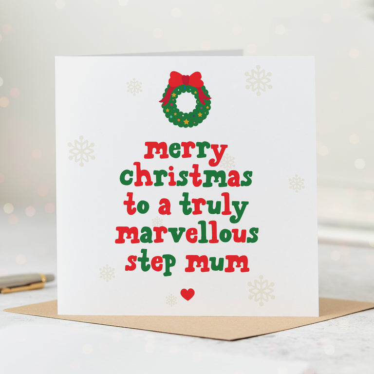 Step Mum Truly Marvellous Christmas Card