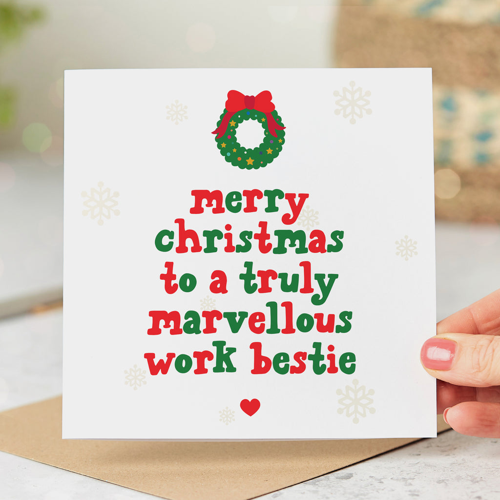 Work Bestie Truly Marvellous Christmas Card