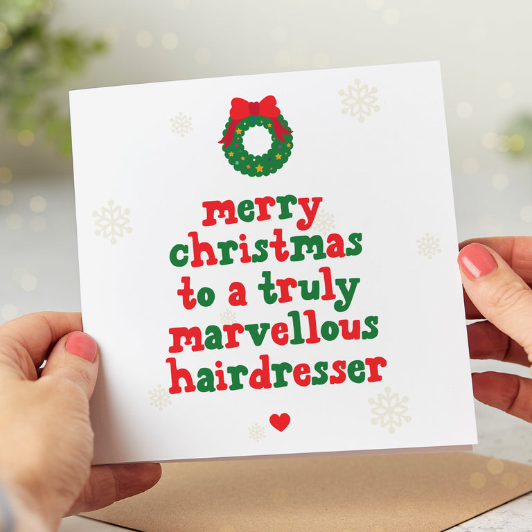Hairdresser Truly Marvellous Christmas Card