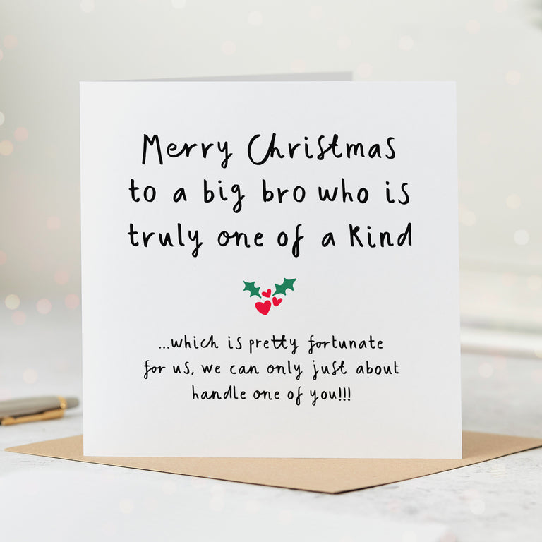 Big Bro One of a Kind Christmas Card