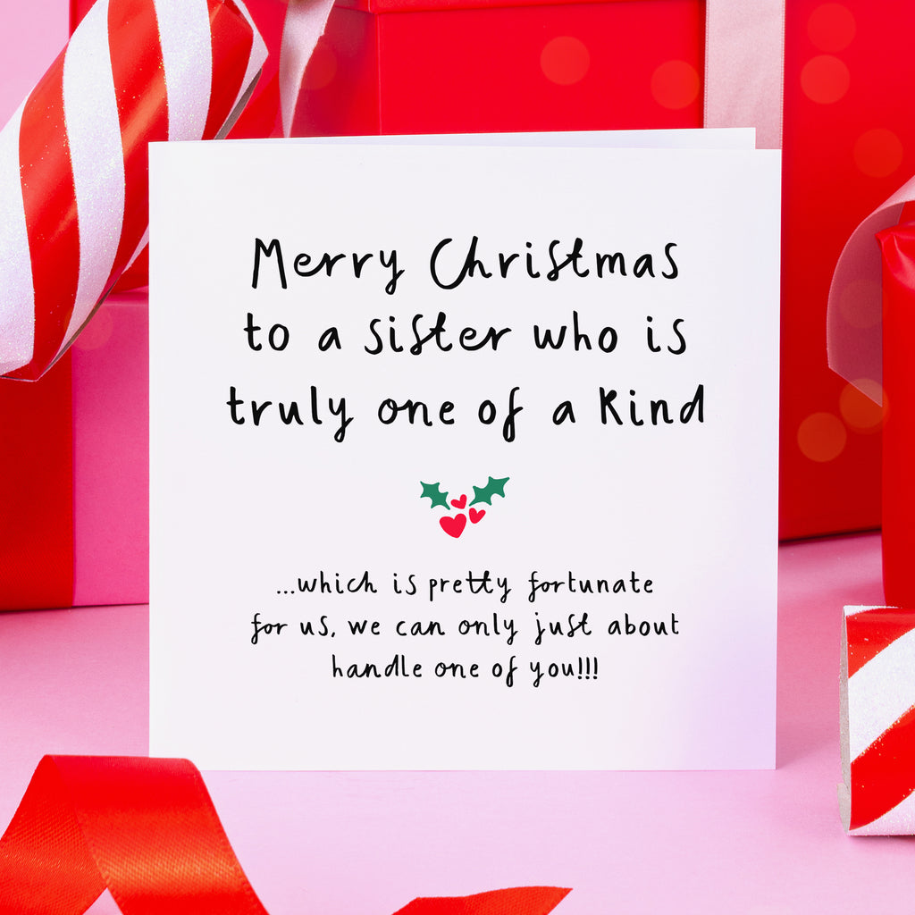 Sister One of a Kind Christmas Card