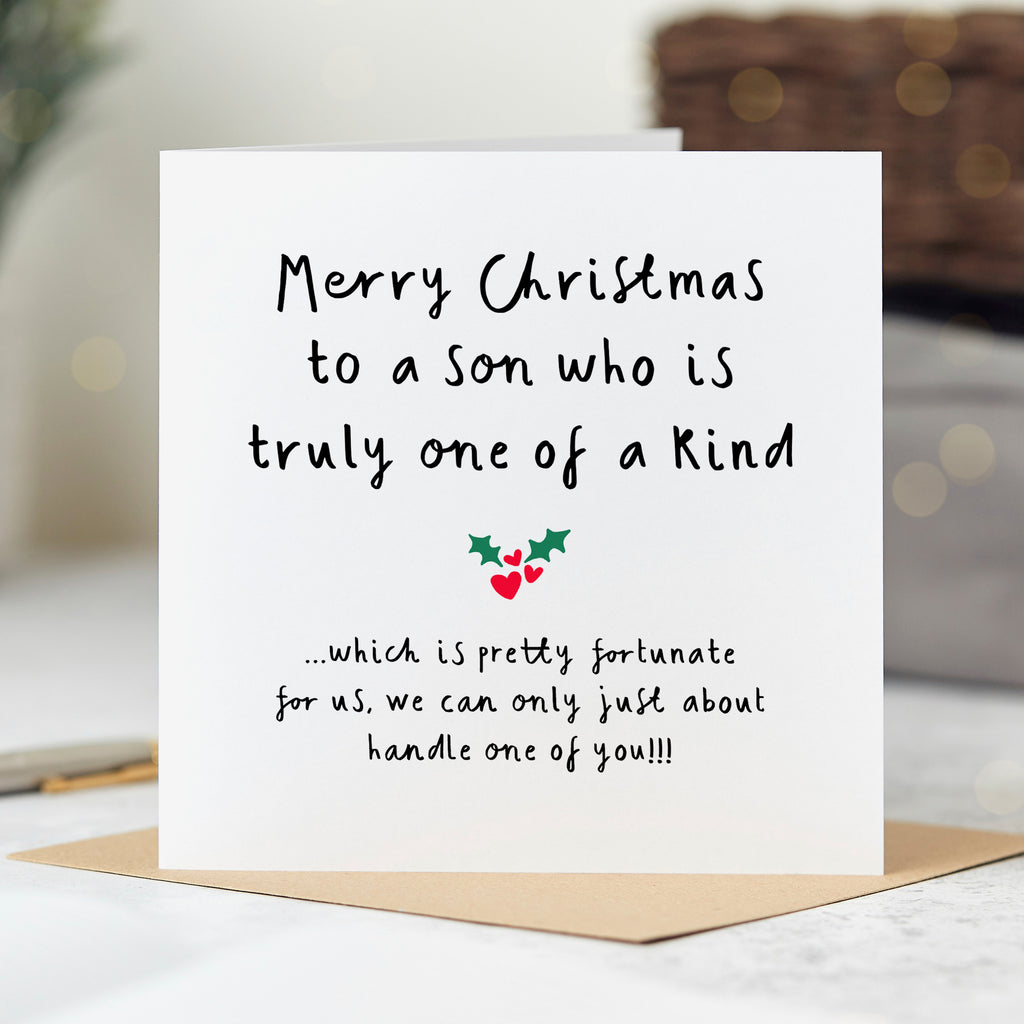 Son One of a Kind Christmas Card