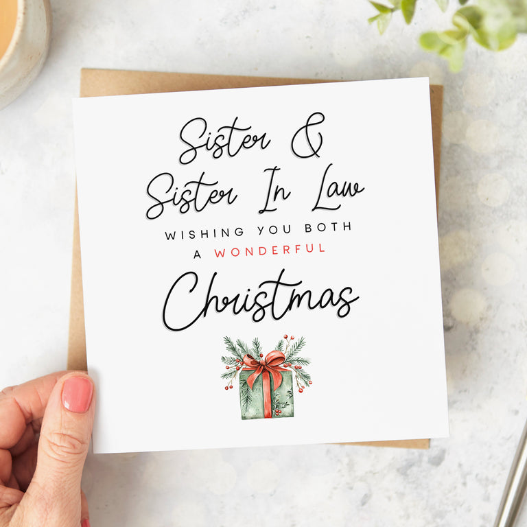 Sister and Sister in Law Wonderful Christmas Card