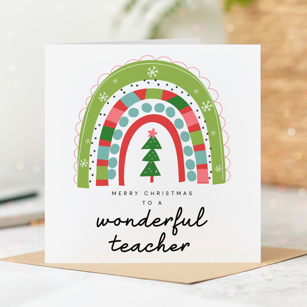 Teacher Wonderful Christmas Card