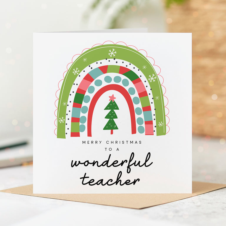 Teacher Wonderful Christmas Card