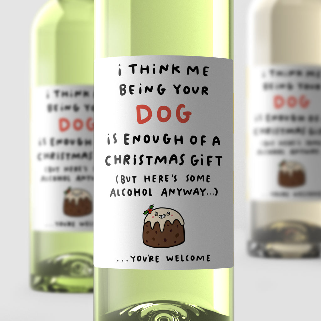 Dog Enough Christmas Wine Label