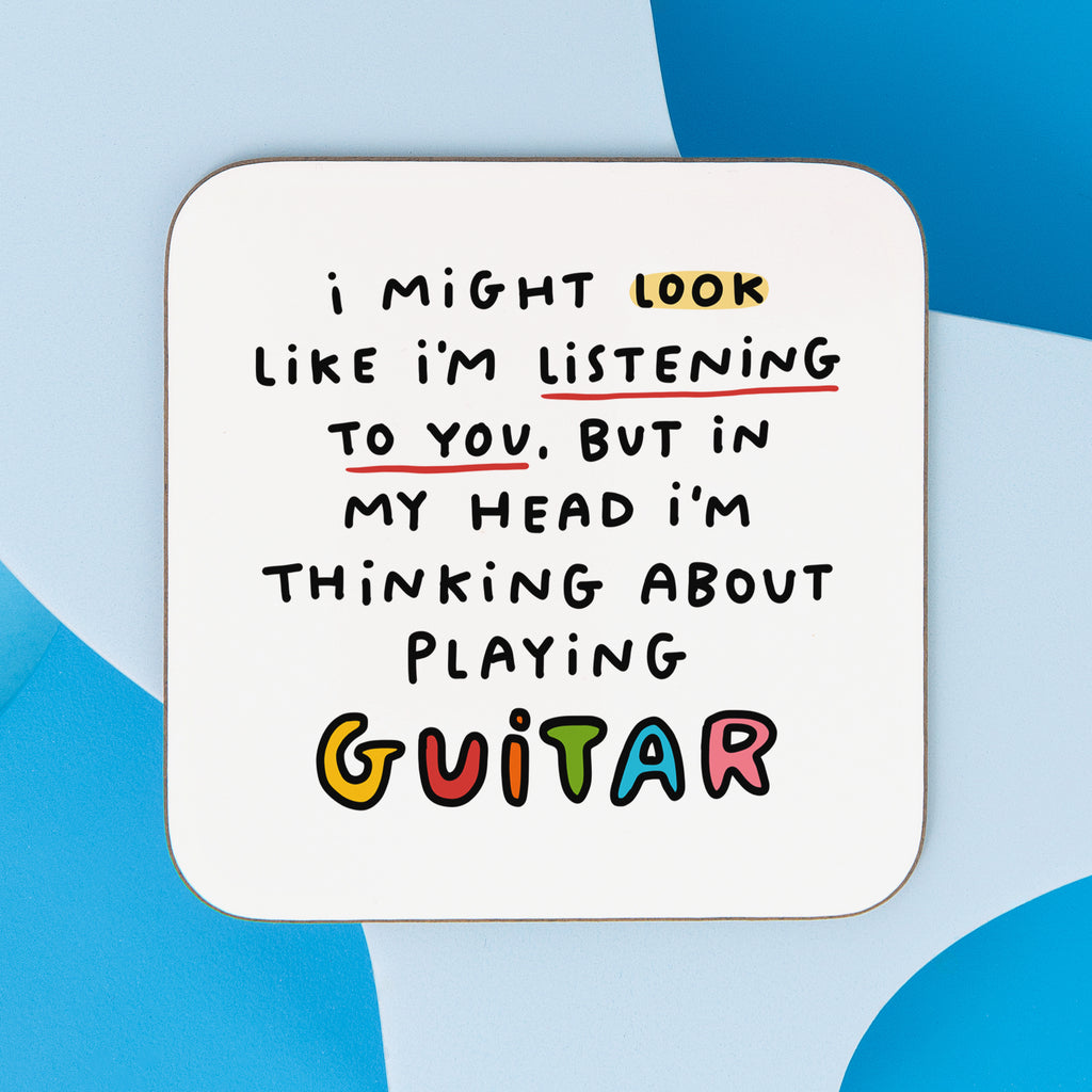Guitar Thinking About Coaster