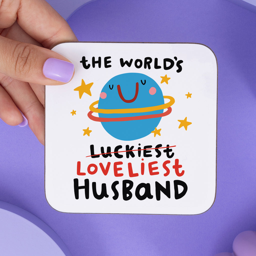 Husband World's Luckiest Coaster