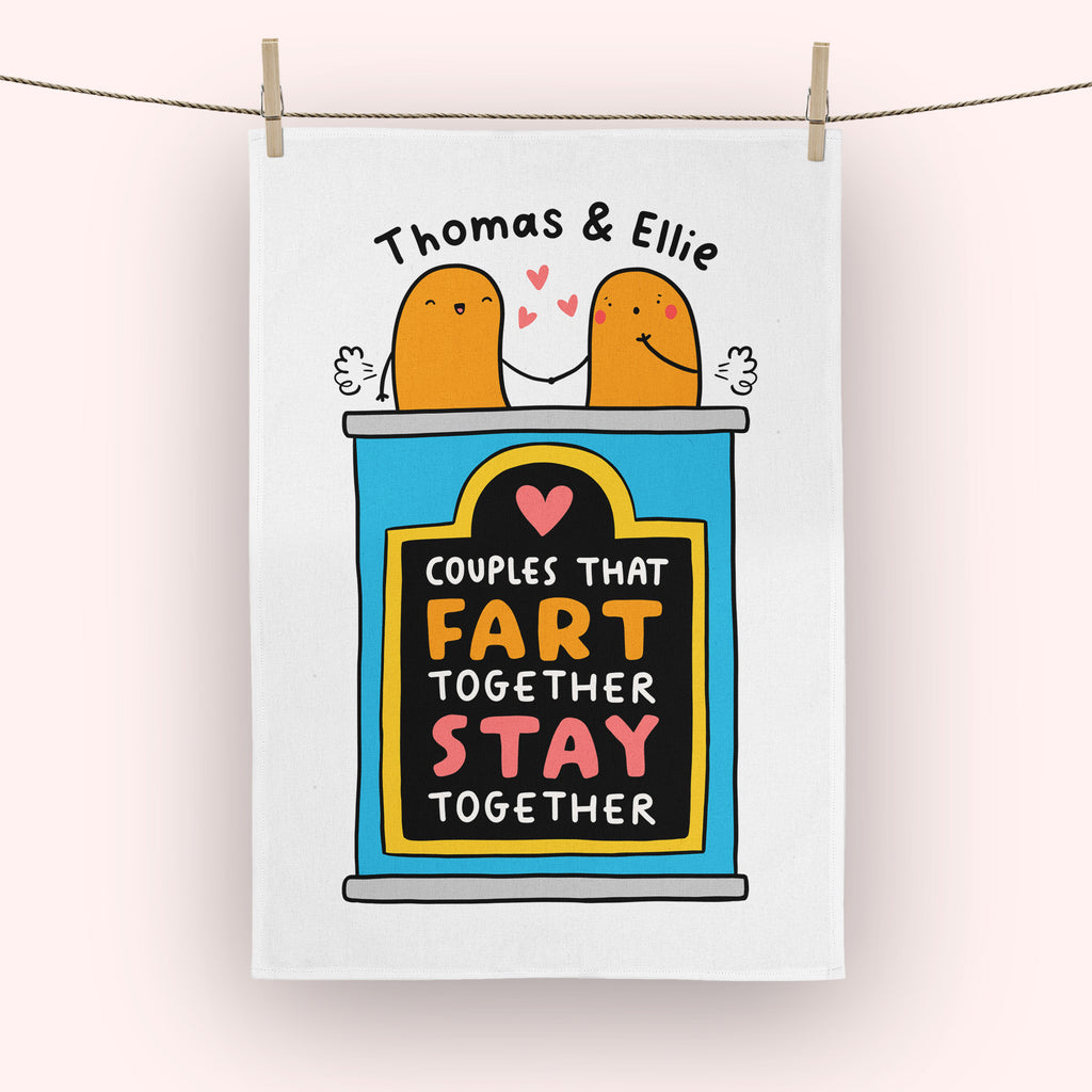 Fart Together Personalised Tea Towel