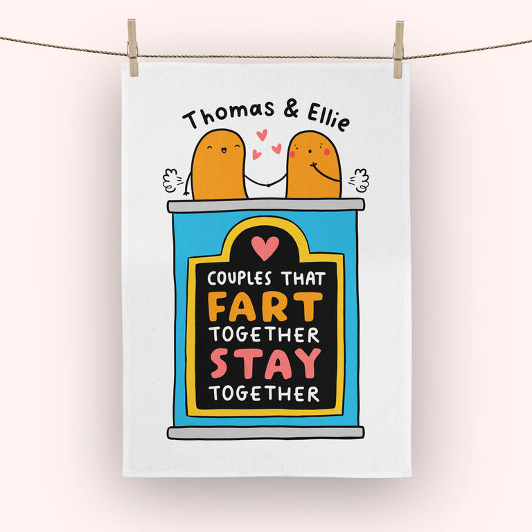 Fart Together Personalised Tea Towel