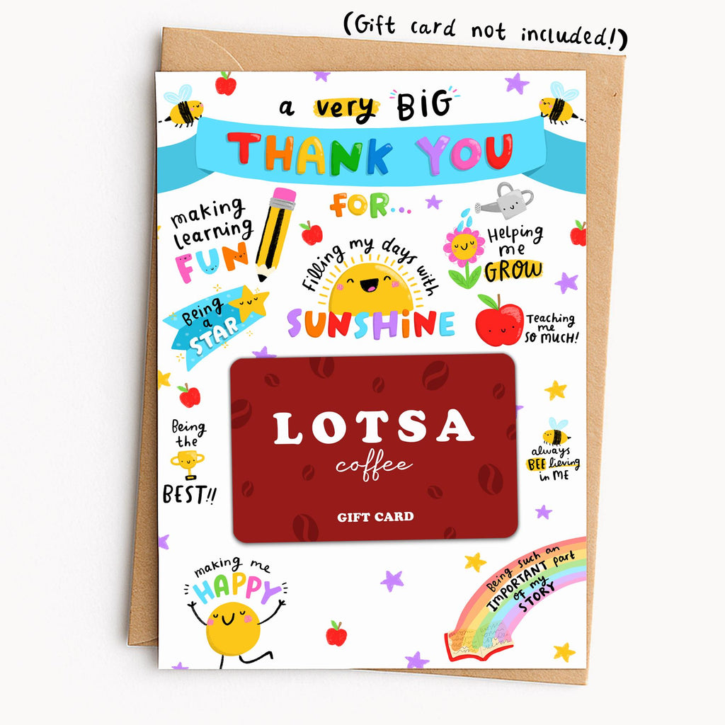 Teacher Gift Card Holder - Teacher Thank You, Appreciation End of School Gift - For Teaching Assistant, Nursery, Daycare, Childminder, Head Teacher, Tutor, Coach, Mentor, SENCO - Unique End of School Gift