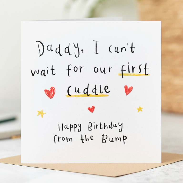 Daddy First Cuddle Birthday Card