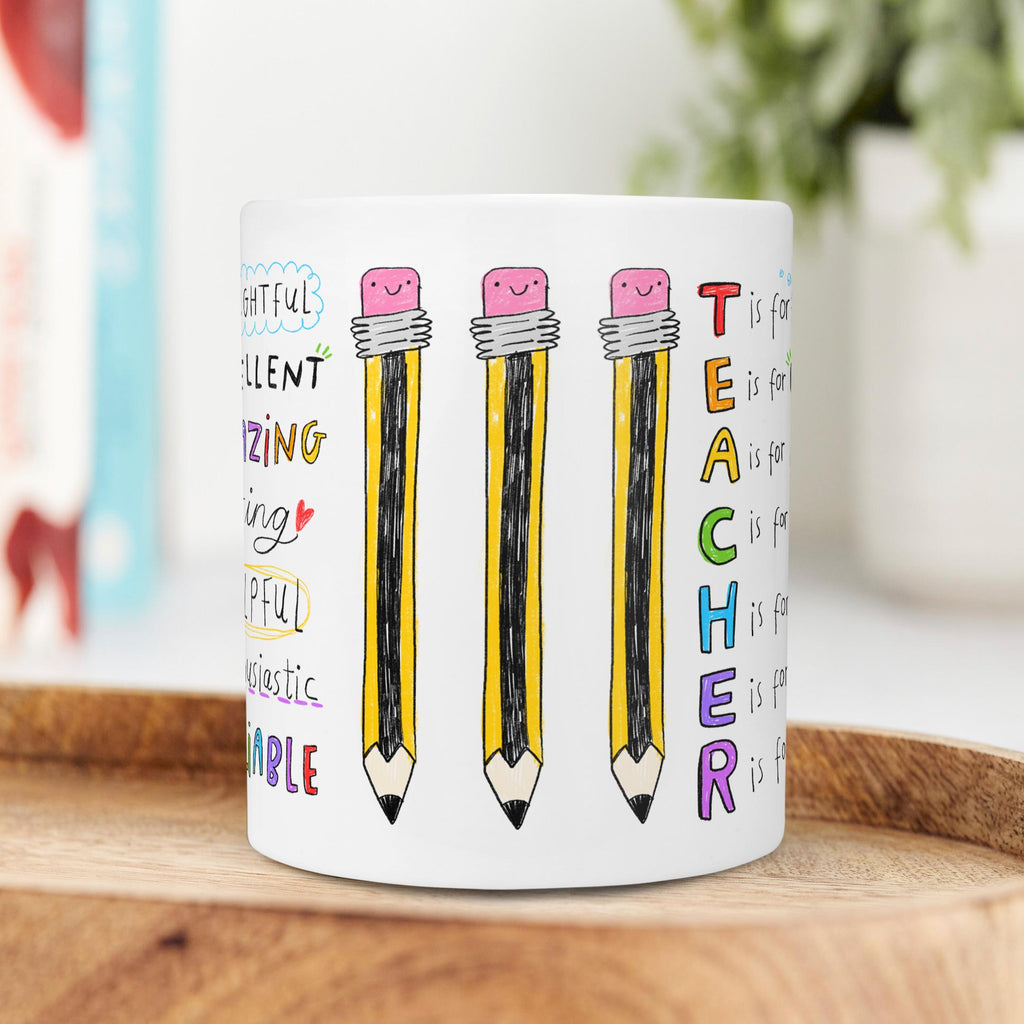 Teacher Mug - T is for Thoughtful, E is for... | Teacher End of School Gift, End Of Term, Teacher Appreciation Thank You Gift From Child