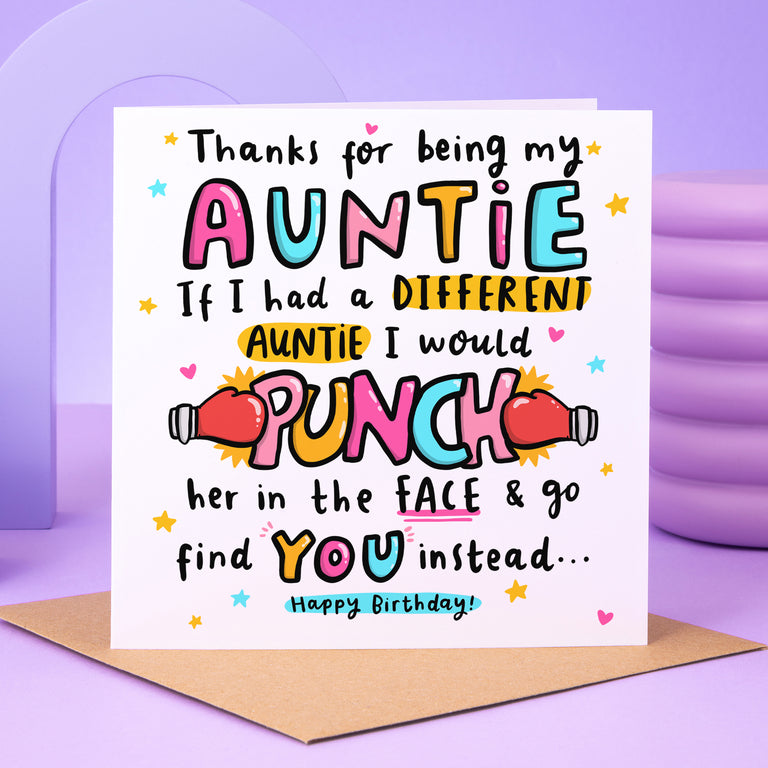 Auntie Punch In The Face Birthday Card