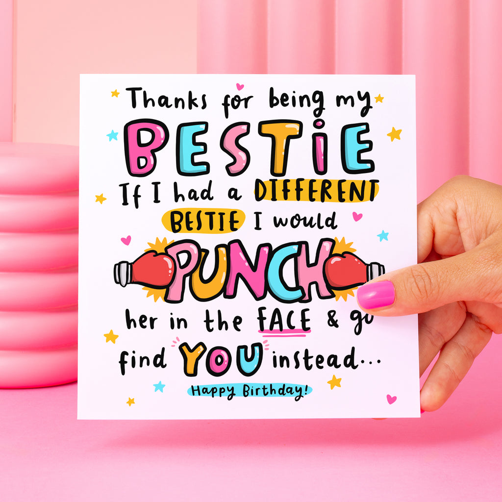 Bestie Punch In The Face Birthday Card
