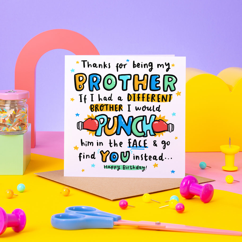 Brother Punch In The Face Birthday Card