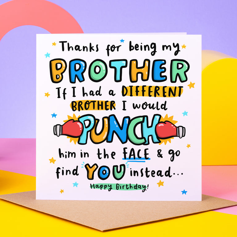 Brother Punch In The Face Birthday Card