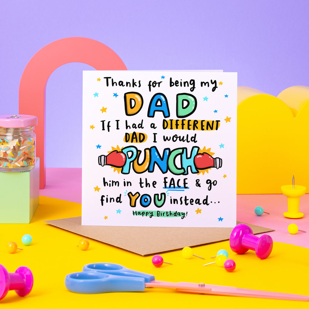 Dad Punch In The Face Birthday Card