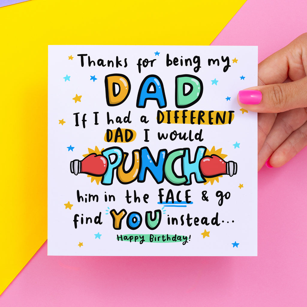 Dad Punch In The Face Birthday Card