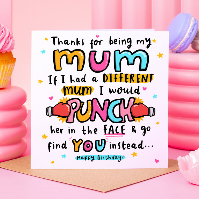 Mum Punch In The Face Birthday Card