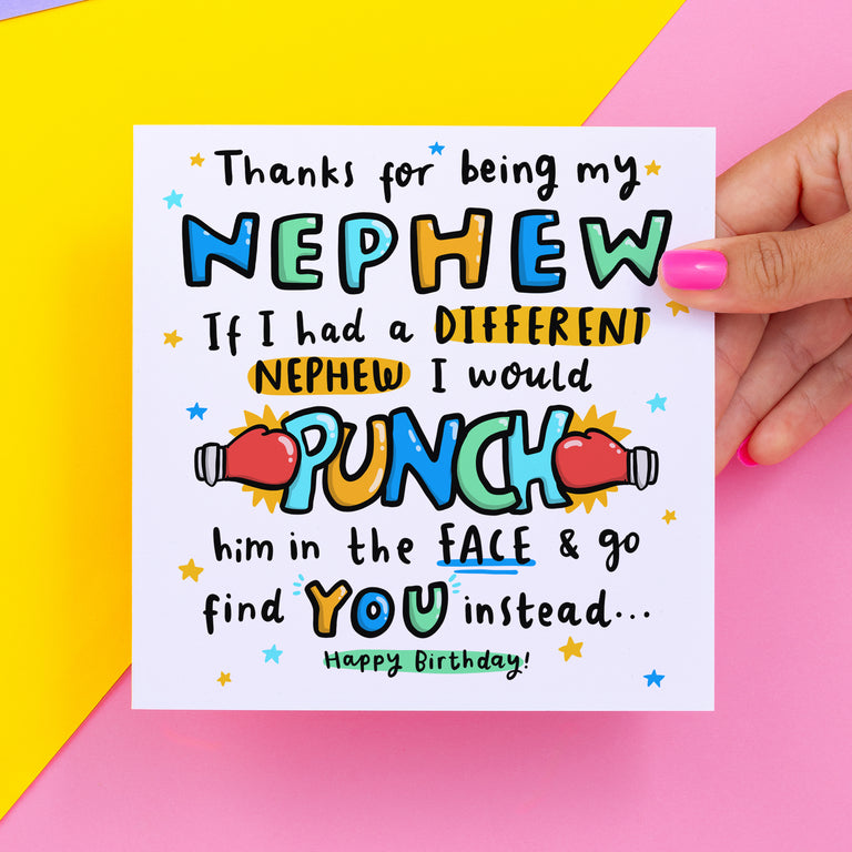 Nephew Punch In The Face Birthday Card