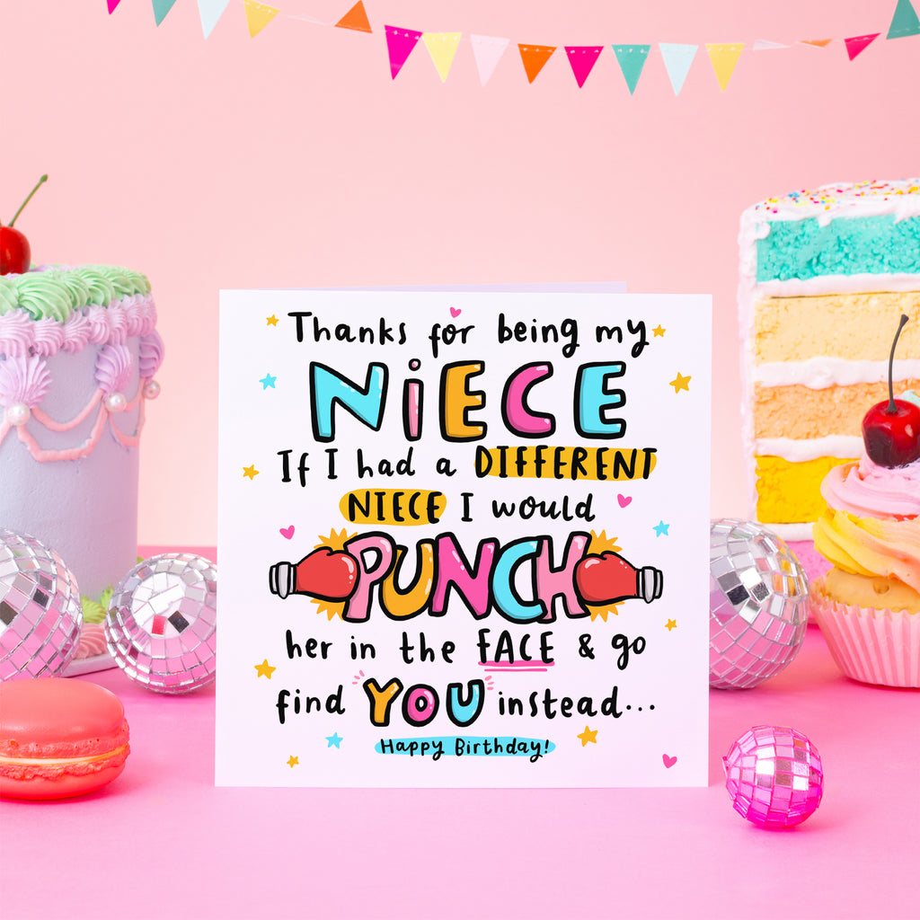 Niece Punch In The Face Birthday Card