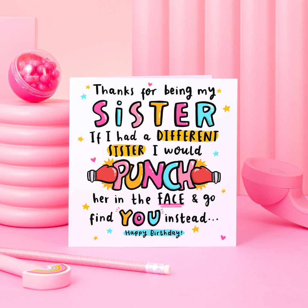 Sister Punch In The Face Birthday Card