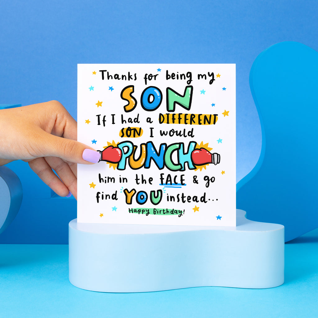 Son Punch In The Face Birthday Card
