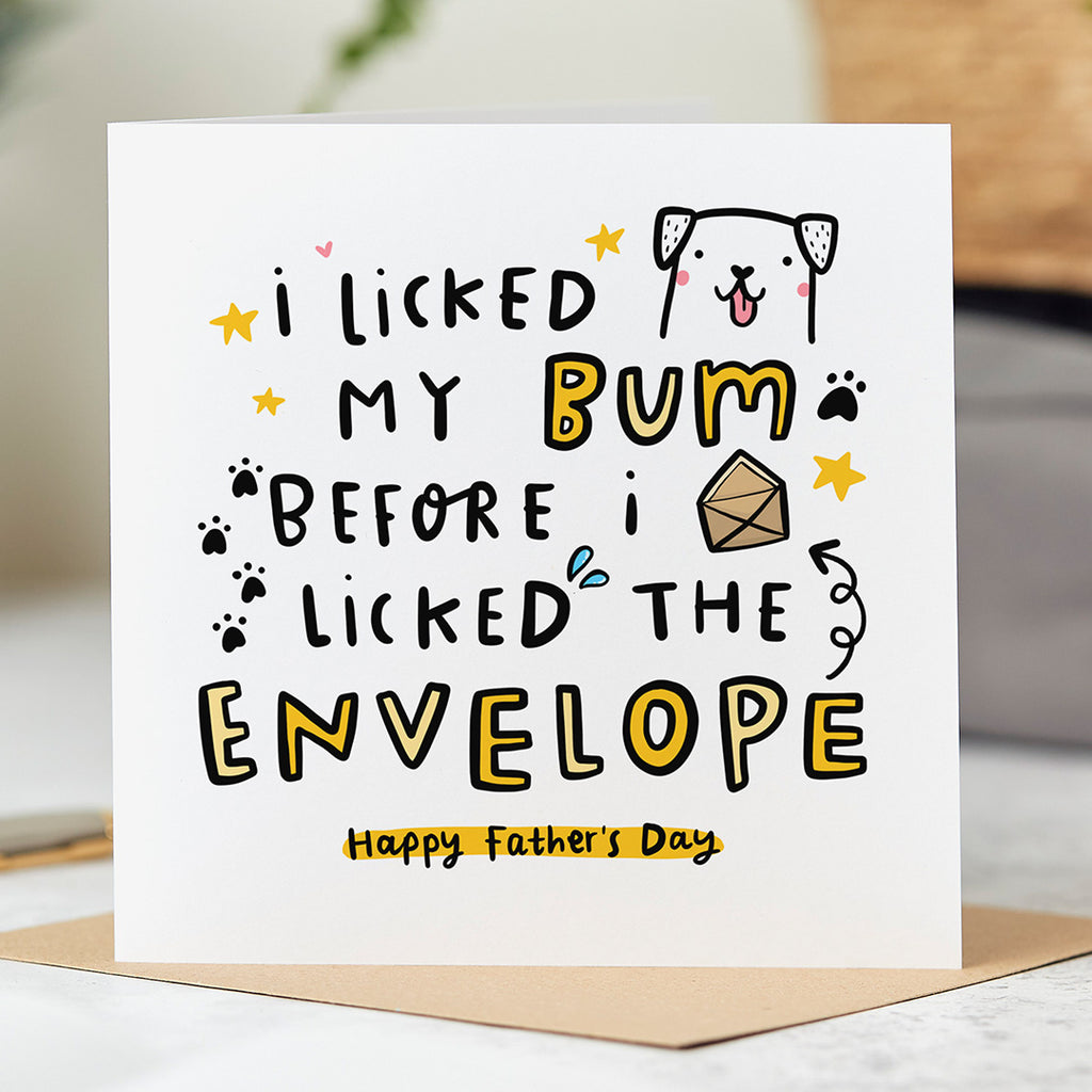 Dog Licked the Envelope Father's Day Card