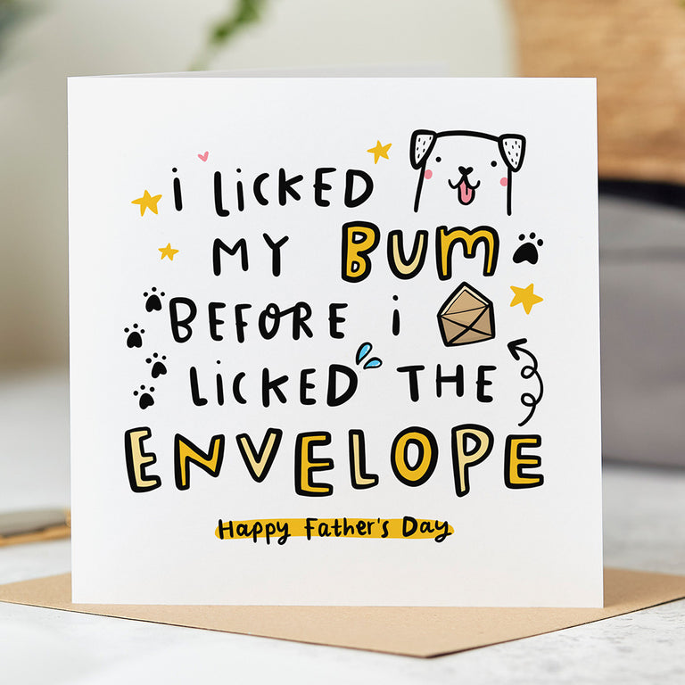 Dog Licked the Envelope Father's Day Card
