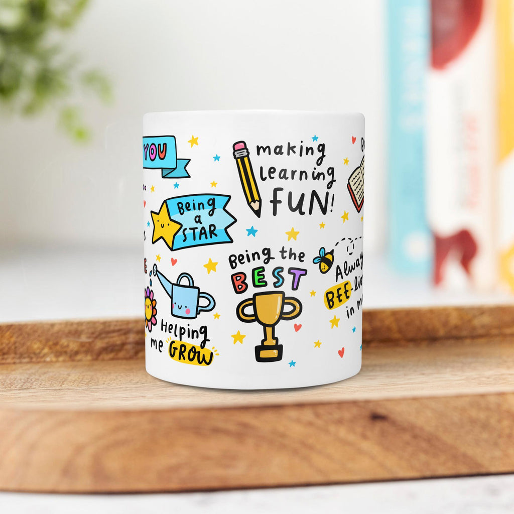 Teacher Thank You Gift Set | Mug, Coaster & Card Bundle | Fun Appreciation End of School Teacher Gift | Thank You Mug, Teachers Like You Coaster, Important Part Of My Story Card