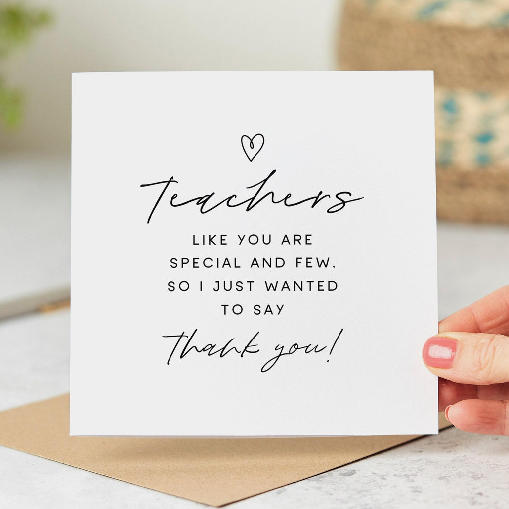 Teacher Like You Are Special And Few - Teacher Thank You Card, Best Teacher Card, Leaving Card, Retirement Card