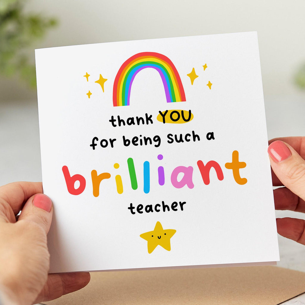 Thank You For Being Such A Brilliant Teacher - Teacher Thank You Card, End Of Term, Summer Holidays, End Of School, Teacher Appreciation