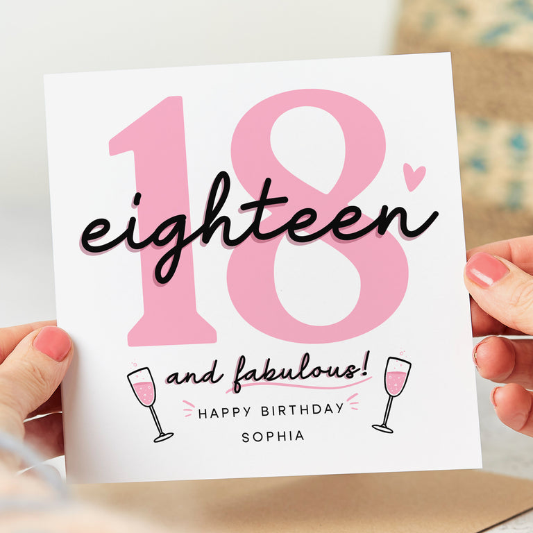 Eighteen and Fabulous Personalised Birthday Card