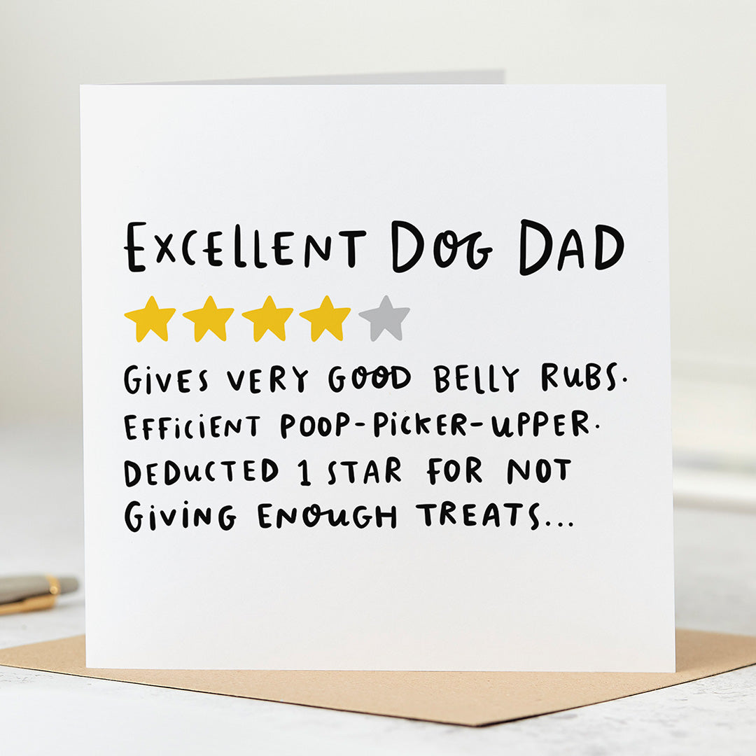 Excellent Dog Dad Card - Funny Card for the Best Dog Dad & Arrow Gift Co