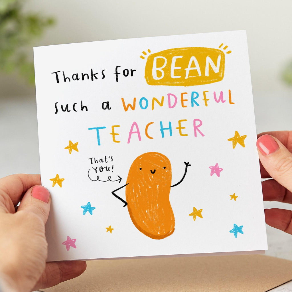 Thank You For Bean Such A Wonderful Teacher - Teacher Thank You Card, End Of Term, Summer Holidays, End Of School, Teacher Appreciation