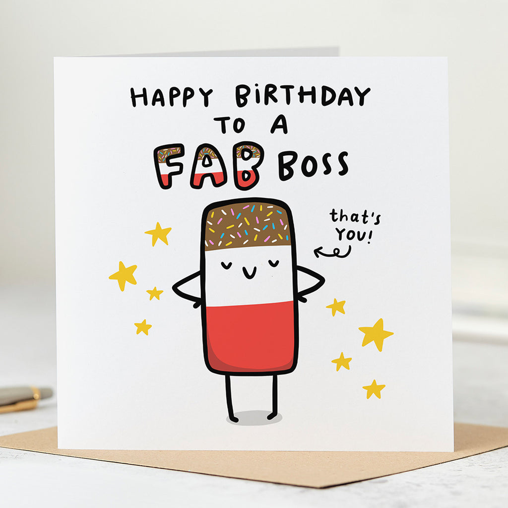 Fab Boss Birthday Card