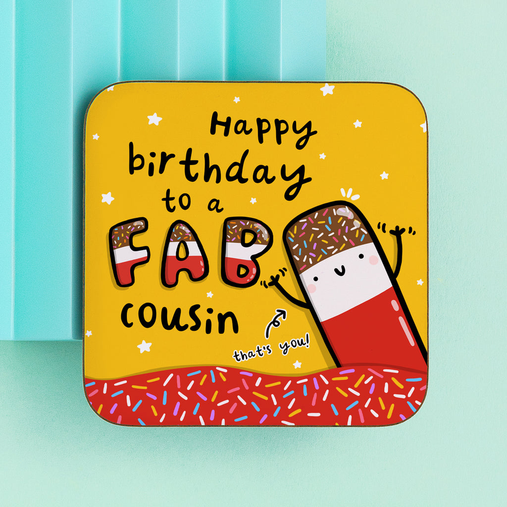 Fab Cousin Birthday Coaster